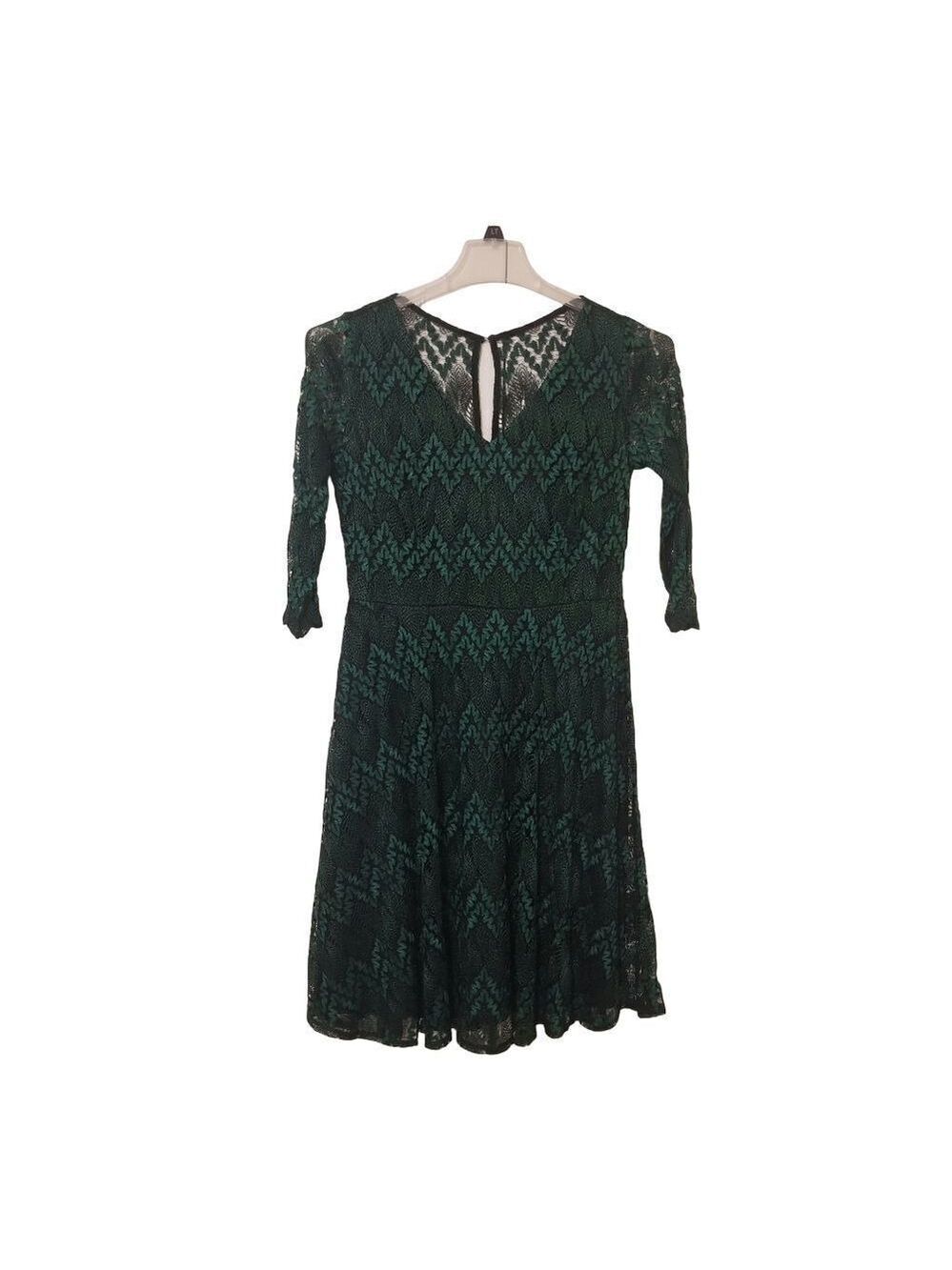 Dress Barn Womens Green and Black Lace Dress   C1